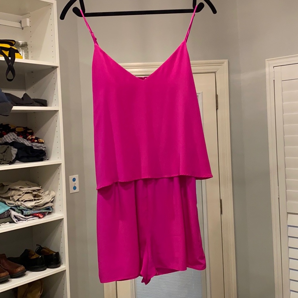 Silk Hot Pink Romper